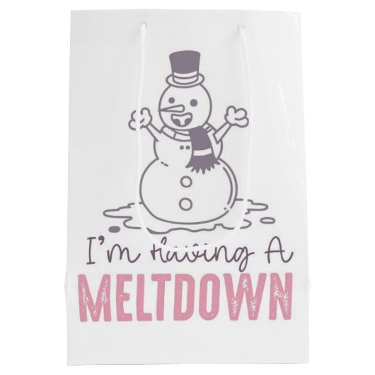 Ik heb een Meltdown - Grappig Snowman Design Medium Cadeauzakje (Achterkant)