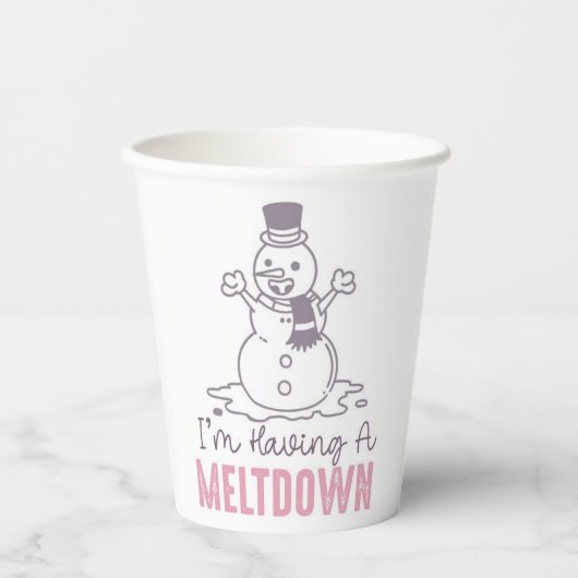 Ik heb een Meltdown - Grappig Snowman Design Papieren Bekers (Voorkant)