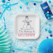 Ik heb een Meltdown - Grappig Snowman Design Papieren Bordje (Feest)