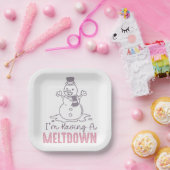 Ik heb een Meltdown - Grappig Snowman Design Papieren Bordje (Feest)