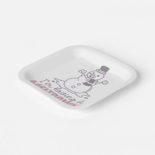 Ik heb een Meltdown - Grappig Snowman Design Papieren Bordje (Gebogen)