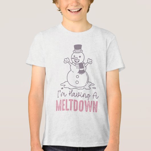 Ik heb een Meltdown - Grappig Snowman Design Tri-Blend Shirt (Voorkant)