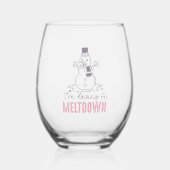 Ik heb een Meltdown - Grappig Snowman Design Wijnglas Zonder Voet (Voorkant)
