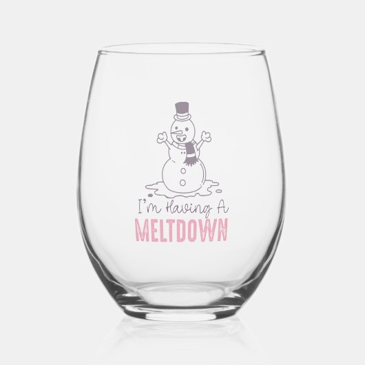 Ik heb een Meltdown - Grappig Snowman Design Wijnglas Zonder Voet (Voorkant)