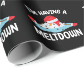 Ik heb een meltdown kerst sneeuwman sneeuw cadeaupapier (Rol Hoek)