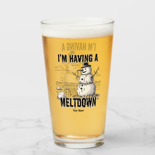 Ik heb een meltdown, Sneeuwman Glas (Voorkant gevuld)