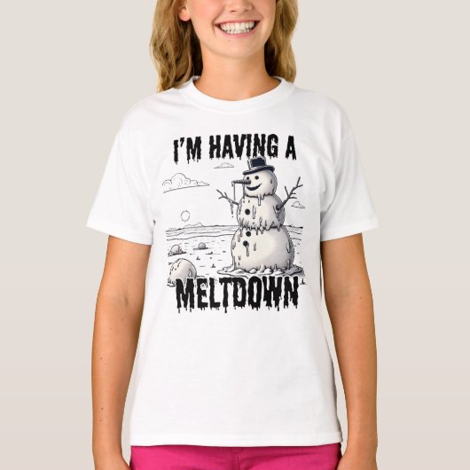 Ik heb een meltdown, Sneeuwman T-shirt (Voorkant)