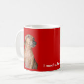 Ik heb een Mok van de caffeine Dachshund nodig (Voorkant links)