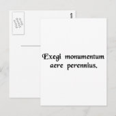 Ik heb een monument opgericht dat duurder is dan.. briefkaart (Voorkant / Achterkant)