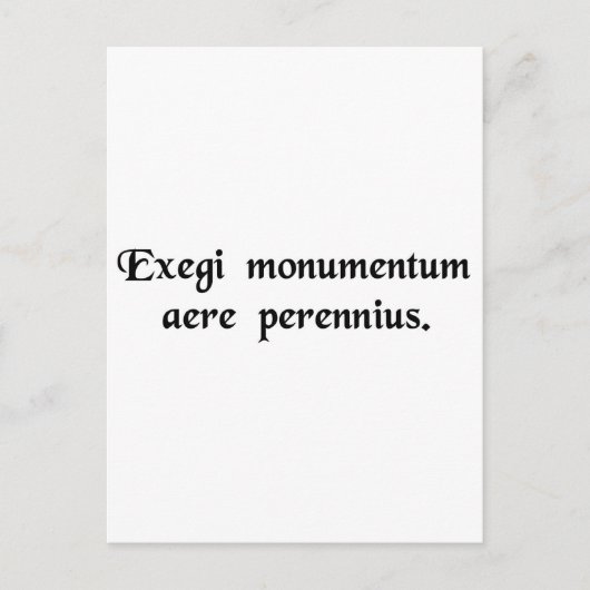 Ik heb een monument opgericht dat duurder is dan.. briefkaart (Voorkant)