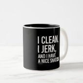 Ik heb een mooie snatch...    Guy Fi. Tweekleurige Koffiemok (Voorkant rechts)