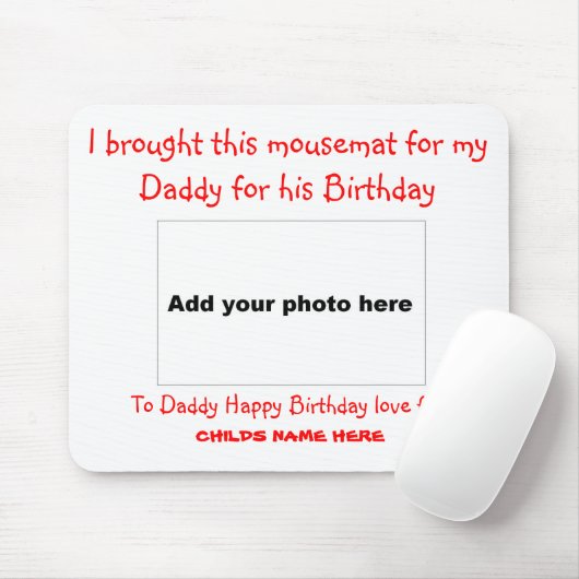 Ik heb een mousemat voor mijn vader. muismat (Met muis)