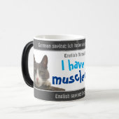 Ik heb een musclecaat - gekke vertaald Duits! Magische Mok (Voorkant links)