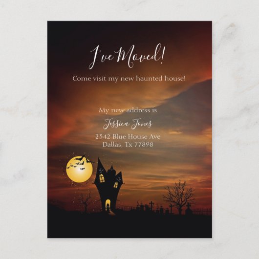 Ik heb een nieuw adresbericht verplaatst om Hallow Aankondigingskaart (Voorkant)