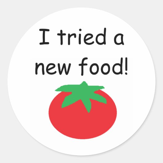 "Ik heb een nieuw eten geprobeerd!" Stickers (Voorkant)