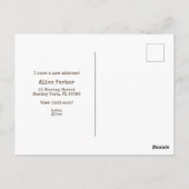 Ik heb een nieuwe adresbewegende mededeling geplaa briefkaart (Achterkant)