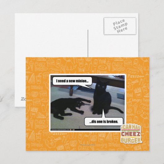 Ik heb een nieuwe minion nodig briefkaart (Voorkant / Achterkant)