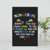 Ik heb een non-verbaal autisme-bewustzijn.. een pu briefpapier (Staand voorkant)