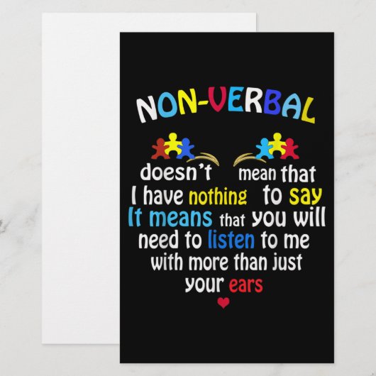 Ik heb een non-verbaal autisme-bewustzijn.. een pu briefpapier (Voorkant / Achterkant)