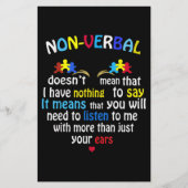 Ik heb een non-verbaal autisme-bewustzijn.. een pu briefpapier (Voorkant)