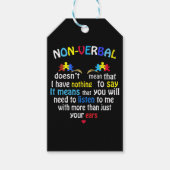 Ik heb een non-verbaal autisme-bewustzijn.. een pu cadeaulabel (Voorkant)