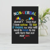 Ik heb een non-verbaal autisme-bewustzijn.. een pu kaart (Staand voorkant)