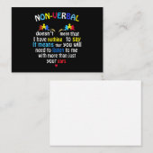 Ik heb een non-verbaal autisme-bewustzijn.. een pu notitiekaartje (Voorkant / Achterkant)