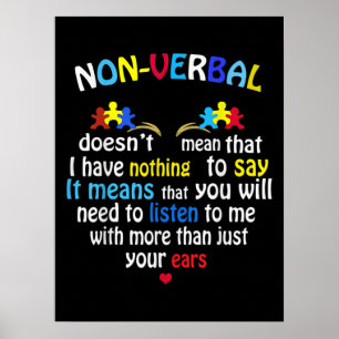 Ik heb een non-verbaal autisme-bewustzijn.. een pu poster