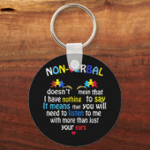 Ik heb een non-verbaal autisme-bewustzijn.. een pu sleutelhanger (Voorkant)