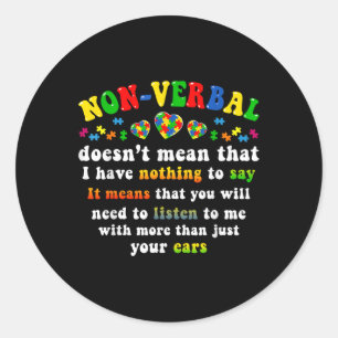 Ik heb een non-verbaal autisme bewustzijn puzzelst ronde sticker