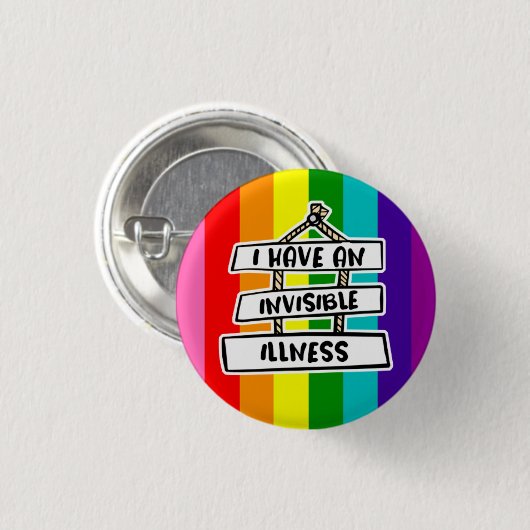 Ik heb een onzichtbare ziektebadge ronde button 3,2 cm (Voorkant /achterkant)