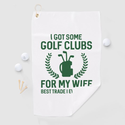 Ik heb een paar clubs voor mijn vrouw golfhanddoek (Insitu)