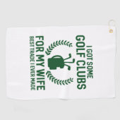 Ik heb een paar clubs voor mijn vrouw golfhanddoek (Horizontaal)