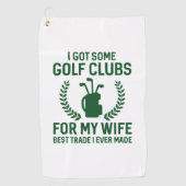 Ik heb een paar clubs voor mijn vrouw golfhanddoek (Voorkant)