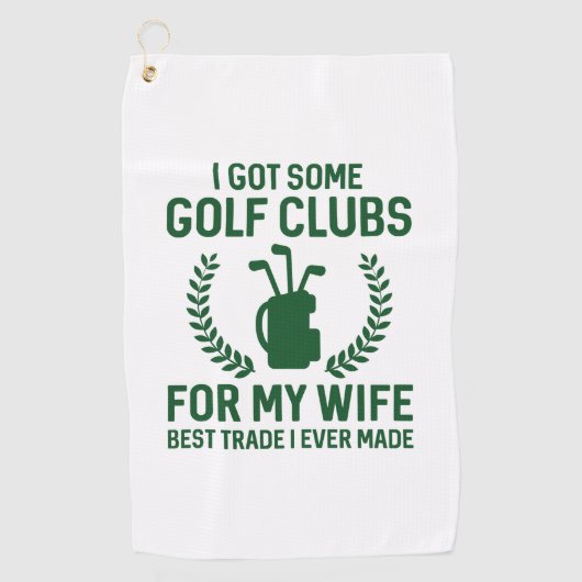 Ik heb een paar clubs voor mijn vrouw golfhanddoek (Voorkant)