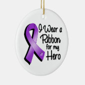 Ik heb een Paars lint Draag voor mijn helo Keramisch Ornament (Rechts)