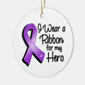 Ik heb een Paars lint Draag voor mijn helo Keramisch Ornament (Links)
