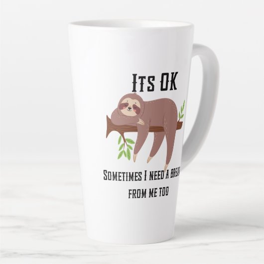 Ik heb een pauze nodig latte mok (Rechterhoek)