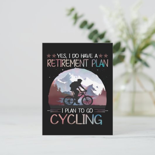 Ik heb een pensioenplan dat ik van plan ben te gaa briefkaart (Staand voorkant)