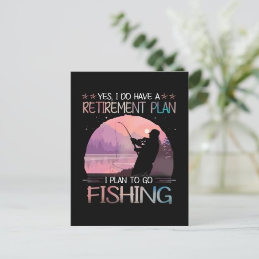 Ik heb een pensioenplan dat ik van plan ben te gaa briefkaart (Staand voorkant)