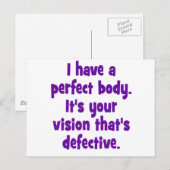 Ik heb een perfect lichaam. briefkaart (Voorkant / Achterkant)