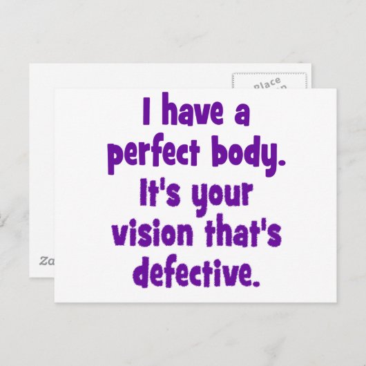 Ik heb een perfect lichaam. briefkaart (Voorkant / Achterkant)