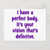 Ik heb een perfect lichaam. briefkaart (Voorkant)