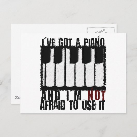 Ik heb een piano briefkaart (Voorkant / Achterkant)