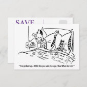 Ik heb een pop opgepikt zoals je zei, grappig save the date (Voorkant / Achterkant)