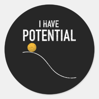 Ik heb een potentiële leraar energiefysica, Nerd Ronde Sticker
