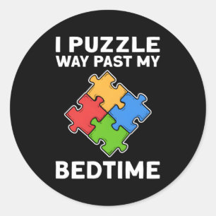 Ik heb een puzzle voorbij mijn bedtijd, de puzzel ronde sticker