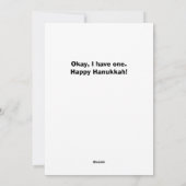 Ik heb een reden nodig? Hanukkah-kaart Feestdagenkaart (Achterkant)