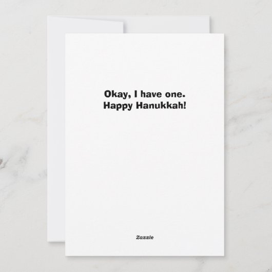 Ik heb een reden nodig? Hanukkah-kaart Feestdagenkaart (Achterkant)