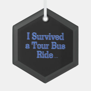 Ik heb een rit met een tourbus overleefd hex glaze glas ornament